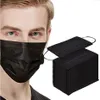 Masque de protection facial noir, 50 pièces, filtre jetable, boucles auriculaires, masques buccaux Non tissés, en Stock244t