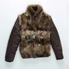 Мужские кожаные куртки из искусственного меха, зимние пальто, пальто из натурального меха енота, зимнее пальто, верхняя одежда, теплые толстые большие размеры 4XL 5XL, высокое качествоL230914