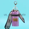 Nyckelringar Designer Mini Bag Key Rings Silk Scarf Lipstick Macaron Keychains Purse Pendant Car Keyring Chain for Women5682936 X0914