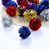 Färg Random Multicolor Mylar Crinkle Ball Cat Toys Ring Paper Cat Toy Interactive Sound Ring Paper Kitten Spela Balls1244K