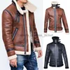 Herren Pelz Kunstpelz Winter Herren Schaffelljacke Herren Pelzmantel Jacke Slim Kunstleder Motorrad PU Pelzjacke Langarm Oberbekleidung Mäntel 201128L230914