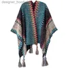 Women's Cape 2023Le Cali Women's Shawl Autumn and Winter Scarf Warm Tourism Oversize Shawl Ethnic Style Cape Coat Outer Wear Xinjia L230914