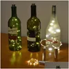 Led Strings Wine Bottle Copper Wire String Light Home Bistro Starry Bar Party Valentines Decor Lamp Battery Powered Drop Delivery Ligh Dhqni