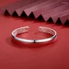 Bracelet authentique ancienne marque Xiangyinlou femmes pur argent 9999 mode Simple lisse ouvert solide Bracelet