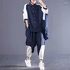 Frauen Zweiteilige Hosen Baumwolle Leinen Sets Halbe Hülse Vintage Hemd Und Casual Harem Übergroßen Koreanische Mode Frauen Outfits