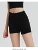 Actieve shorts Dames Align Ontworpen voor yoga Hoge taille korte broek Ademende hardloopfietsbroek Fitness Effen kleur Zomerkleding