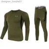 Men's Thermal Underwear winter new men thermal underwear sets compression fleece sweat quick drying thermo underwear men clothing Long Johns LJ201008 L230914