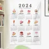 Wandteppiche, 12-Monats-Kalender, weich, waschbar, 2024, Wandteppich mit stilvollem Zimmer, Schlafzimmer, Hintergrund, Dekoration, Geschenk für das Jahr