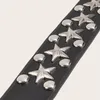 Belts PU Leather Belt With Metal Buckle Punk Women Star Rivet Waist Strap 103cm For Casual Corset Trousers Pants Skirt