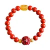 Strand Ruwe Erts Cinnaber Twaalf Zodiac Armband Mannelijke en Vrouwelijke Nationale Stijl Muis Jaar Rood Keizer Paars Goud Honing Wax