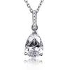 Pendant Necklaces Wedding style S925 Sterling Silver Necklace inlaid with 5A zircon light luxury Drop Pendant clavicle Necklace 230914