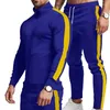 Męskie dresy jesienne zimowe zwykłe stojaki sportowe Dopasowanie kolorów zestawu wysokiej jakości garnitury odzieży sportowej marki