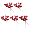 Dekorativa blommor 10 Artificial Red Berry Stems Holly Christmas Berries Pick Flower Branch Vase Fillers for DIY Crafts Festival