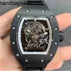 Richasmiers Watch YS Top Clone Factory Watch Carbon Fiber Automatic Luxury Ceramic Strap Richaer Date Wristwatch Zun RM035 Skull RM6702 Tout0cx