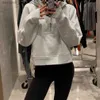 Kadınların Terzini Kadınlar Sonbahar Hoodies Sweatshirt Yoga Takım Ceket Ladies Spor Yarım fermuarlı Kalın Gevşek Kısa Stil Polar L230914