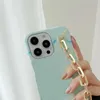 Leather Designer Phone Cases 14 14promax 14plus 14pro 13 12 11 case Colored Drawing Flower Wrist Strap Phonecases Fashion phone cover g-5