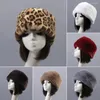 Berets Beanie Flat Top Windproof Brimless Russian Style Women Thick Fluffy Faux Fur Winter Hat For Daily Life