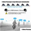 Motorcycle Intercom 2021 Version Fodsports Fx6 Helmet Headset 6 Riders 800M Fm Radio Moto Wireless Headsets For All Type Helmets1 Drop Dhm7W