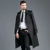 Casacos de Trench Masculinos Windbreaker Outono e Inverno Slim Fit Double Breasted Business Leisure Long Coat Guy's Cape 230914