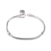 S925 Sterling Silver Plated Snake Chain Bracelet Fit Pandora Charm Beads Hand Chain Bracelets Bangle for Women DIY Beads Bracelet Jewelry Making Accessories 3MM