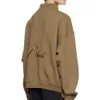 Mens Hoodies Moletons Street Trend RHUDE outono e inverno zíper mock neck patchwork pulôver bordado de pelúcia masculino solto suéter casual