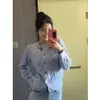 Kvinnors tröja Ralphs Laurens Kvinnor Knitwear Top Quality Pony Label Ruff White Fried Ded Tving Tweater Coat Women's Autumn New Sleeve Stick Cardigan