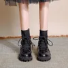 Buty kobiety buty 2023 Nowy jesień brytyjski trend czarne krótkie buty w górę buty swobodne rozciąganie damskie buty platforma Knight Boots 230914