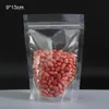 100pcs lot 9x13cm Stand Up Zip Lock Nuts Food Storage Bags Clear Plastic Reclosable Package Bag Grip Seal Packing Pouch for Scente268v