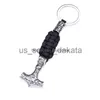 Nyckelringar Nyckelringar Handgjorda rostfritt stål Hammer Keychain Key Ring Chain Retro Style Men Gift Drop Delivery DH7IW X0914