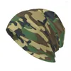 Berets Camouflage Grün Stilvolle Stretch-Strick-Slouchy-Beanie-Mütze Multifunktions-Totenkopfmütze für Männer und Frauen