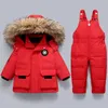 Jassen Kinderkleding Set Baby Winter Warm Donsjacks parka Jongens Dikke Jumpsuit Baby overjas peuter Meisje Kleding Kinderen Snowsuit 230914