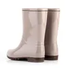 Boots Asian Style Tube Women's Non-slip Rain Boots PVC Glossy Stroke Fashion Waterproof Rain Boots Fashion Water Boots 230914