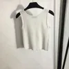 Gilet tricoté Slim avec logo brodé pour femmes, marque de mode, chemisier sans manches, pull de styliste