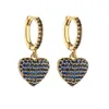 Boucles d'oreilles créoles HECHENG mode couleur argent coeur pour les femmes brillant mignon Brincos mariage bijoux fins