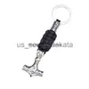 Nyckelringar Nyckelringar Handgjorda rostfritt stål Hammer Keychain Key Ring Chain Retro Style Men Gift Drop Delivery DH7IW X0914