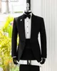 Herrenanzüge Blazer Neue Ankunft Männliche Anzüge Slim Fit 2 Stück Schal Revers Elegante Klassische Männer Hochzeitsanzüge Bräutigam (Blazer + Hosen) Kostüm Homme L230914