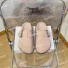 Pantofole Wolfe da donna nude Designer Boston Zoccoli Pantofole con diapositive in sughero Punta avvolta Muli in pelle scamosciata Mocassini con plateau all'aperto Scuff Scarpe Taglia 35-40