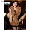 Cape Cape 2022NEW Haining Fur Fur Women Shawl Cape Cloak Cheongsam White Wedding Dress Mink Fox Fur Mink Coat Dbyk L230914