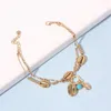 Collana Orecchini Set Gioielli estivi bohemien Lega Cavigliere conchiglia Girocollo Donna Conchiglia Piede Gamba Catena Spiaggia Bracciale a piedi nudi SH-004