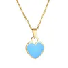 womens tiff gold chain love necklace designer jewelry women charm moissanite double heart pendants channel cjewelers clover neckla2933