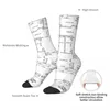 Men's Socks Detailed Architectural Private House Floor Plan Harajuku Super Soft Stockings All Season For Unisex Christmas Gifts