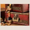 Jewelry Pouches Box Wooden Antique Lock Packaging Display Organizer Dust-proof