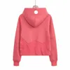 LU-924 2023 Mulheres Yoga Bordado lululemomly Scuba Hoodie Veet Espessamento Hoodys lululy Sports Full Zipper Sweater Chothing Solto Outono Inverno Jaquetas