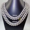 Gorąca sprzedaż srebrnego biżuterii z hopem Sterling Searle przez VVS Diamond Tester 15 mm 18 mm 20 mm Miami Mosant Cuban Chain Gra