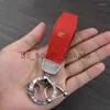 Schlüsselanhänger Schlüsselanhänger Luxus Echtes Leder Lanyard Auto Schlüsselbund Männer Frauen Gold Silber Farbe Hufeisenschnalle Auto Schlüsselanhänger Halter Schmuck Llaveros x0914