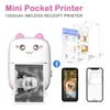 Ddemsmoe Pocket Mini Printer ، طابعة حرارية محمولة لهاتف iOS Android الذكي ، قائمة صور ملصق ملصق ملصقات ملصقات ملصقات Mobile Mobile Notes Inkless Smart Printing