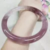 Bracciale rigido in giada viola naturale Braccialetti rotondi intagliati a mano in pietra di giada cinese Hetian