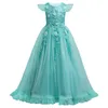 Abiti da ragazza 4-15 anni Pizzo Adolescenti Bambini Ragazze Matrimonio Abito lungo Elegante Principessa Festa Spettacolo Natale Formale Abito senza maniche Neonate 230914