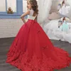 Girl's Dresses Red Christmas Dresses for Kids Girls Children's Pageant Performance Formal Gown Teen Girls Wedding Party Tailling Long Dress 230914