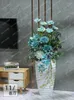 Vazolar Basit Modern Salon Zemin Büyük Vazo Yapay Çiçek Seti Fiberglas Düzenlemesi ve Sahte Dekoratif